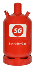 Rote Propangasflasche 11 kg als Pfandflasche von Schröder Gas